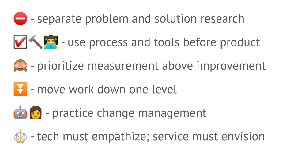 Summary of solutions for tech-enabled services
